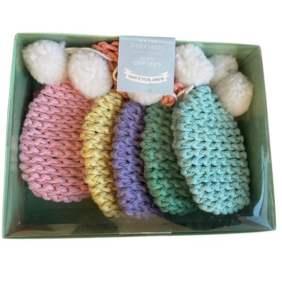 Bunny Boulevard Crochet Easter Egg Garland with Pom Poms 6ft Multicolor New - Picture 6 of 7